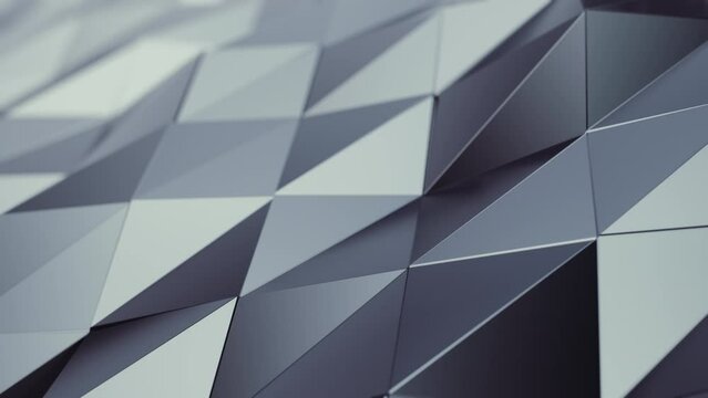 Abstract Triangle Metallic Background Random Motion, 3d Loopable Animation 4k