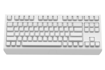 Computer keyboard with rgb colors isolated on white monochrome background.