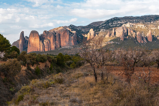 Mountain range and valley