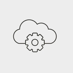 Cloud_storage_settings  vector icon illustration sign
