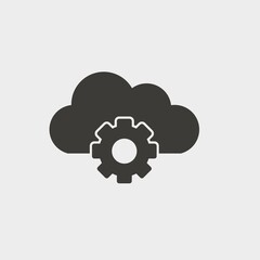 Cloud_storage_settings  vector icon illustration sign