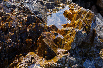 Natural stone, stone texture, large brown stones