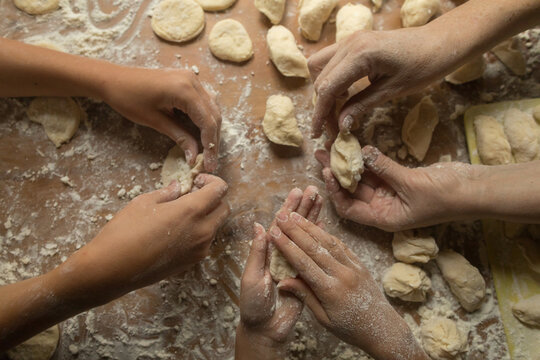 Hands and dumplings  
