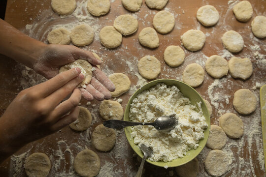Put curd in dumpling