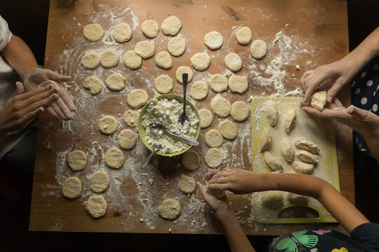 Making dumplings 