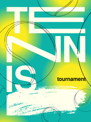 Tennis tournament typographical style poster design. Vector illustration.