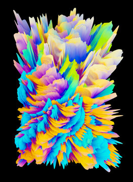 3D extruded abstract shapes