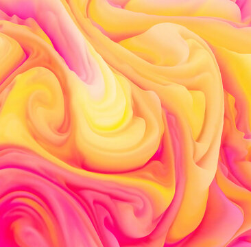 3D extruded pastel fluid shapes