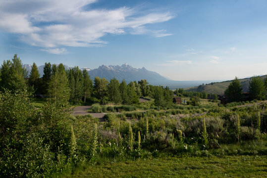 Wyoming Grand Teton Mountain Range in Summer 
