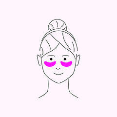 Female eye collagen mask icon design vector