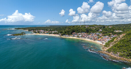 Fototapeta na wymiar Imagem aérea de Morro de São Paulo, Ilha de Tinharé, Cairu, Bahia, Brasil