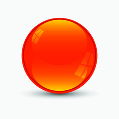 Glossy realistic sphere circle reflection button sign symbol design vector