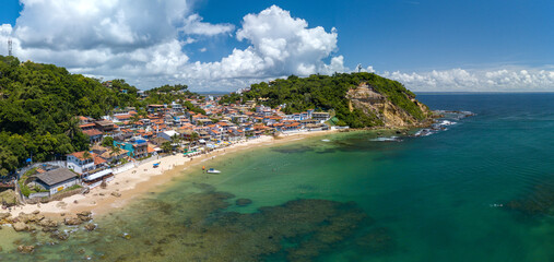Imagem aérea de Morro de São Paulo, Ilha de Tinharé, Cairú, Bahia, Brasil