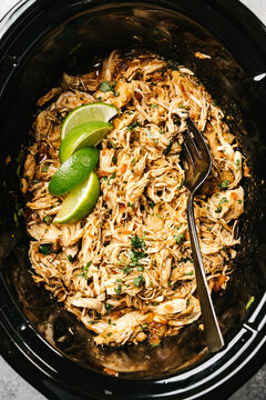 Shredded crockpot chicken with lime