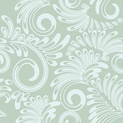 Fototapeta na wymiar Vector seamless floral pattern with curve element