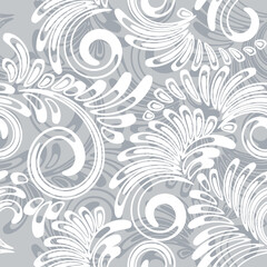 Vector seamless floral pattern with curve element