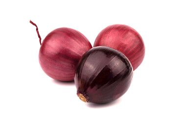 Fresh red onions isolated on a white background