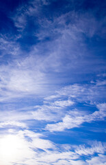 Beautiful blue sky background with white clouds for design
