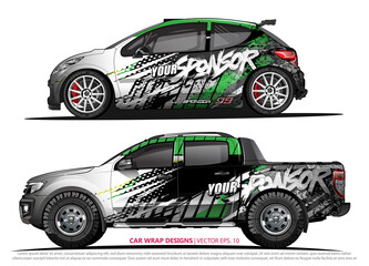 Race car wrap design vector for vehicle vinyl sticker and automotive decal livery
