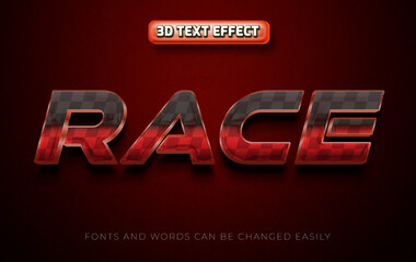 Race 3d editable text effect template