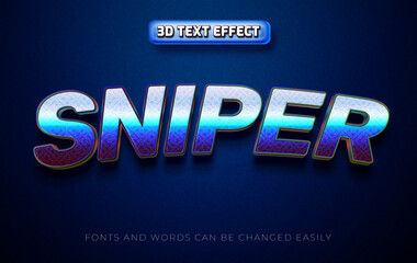 Sniper 3d editable text effect style