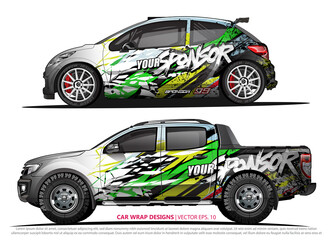 Race car wrap design vector for vehicle vinyl sticker and automotive decal livery
