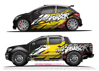 Race car wrap design vector for vehicle vinyl sticker and automotive decal livery
