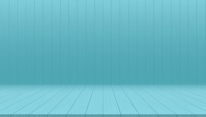 Wooden panel for indoor studio room. Vector illusration cartoon interior with floor and wall of blue wooden boards. Empty room in retro style design for vintage house concept