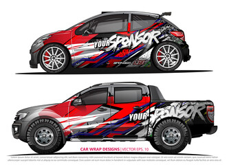 Race car wrap design vector for vehicle vinyl sticker and automotive decal livery
