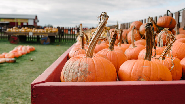 Bin with pumpkins