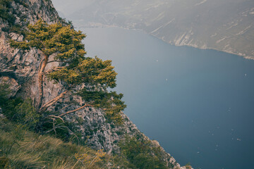view of the lake garda from the mountain