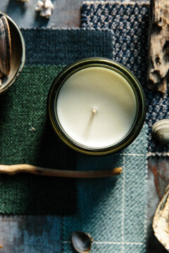 Home fragrance still life ocean theme