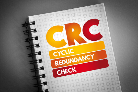 CRC - Cyclic Redundancy Check acronym on notepad, technology concept background