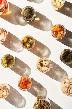 Composition of various pickle jars