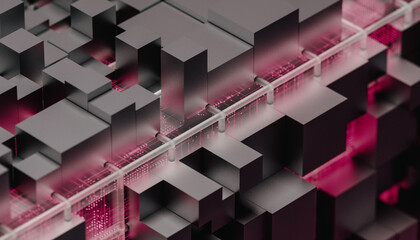 Technology Cubes Particles