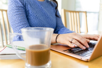 Typing On Laptop At Home