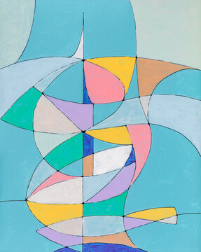 An abstract painting with a mood of dance and motion.