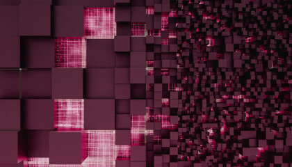 Technology Cubes Particles