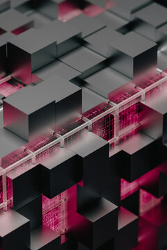 Technology Cubes Particles