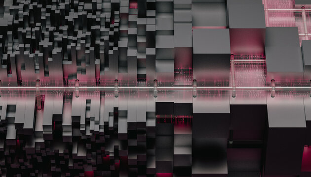 Technology Cubes Particles