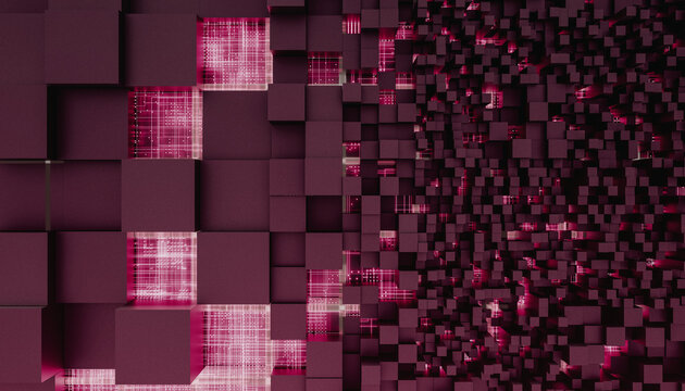 Technology Cubes Particles