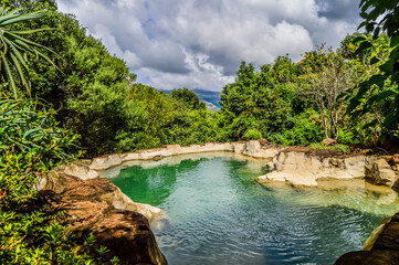 Rock pool for swimming and relaxation in the bush in Drakensberg
