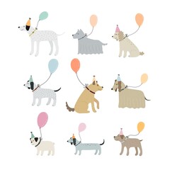 Set of cartoon. Colorful holiday illustration for children. baby design for prints, posters, cards