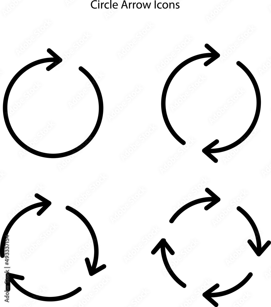 Poster set of circle arrow vector icons. recycling icon. circular vector arrows. refresh and reload arrow i