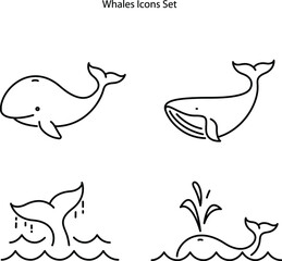 whale icons set isolated on white background. whale icon trendy and modern whale symbol for logo, web, app, UI. whale icon simple sign.
