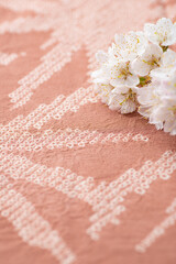 Obraz na płótnie Canvas 茶色の背景と桜の花