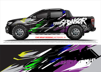 Race car wrap design vector for vehicle vinyl sticker and automotive decal livery
