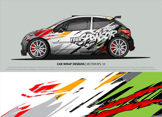 Race car wrap design vector for vehicle vinyl sticker and automotive decal livery
