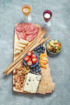 Cheese charcuterie and snacks