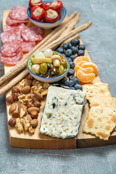 Cheese platter with breadstick